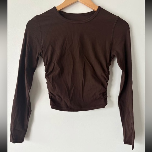 Lululemon All It Takes Women’s Espresso Long Sleeve, Size 2 - Picture 2 of 3